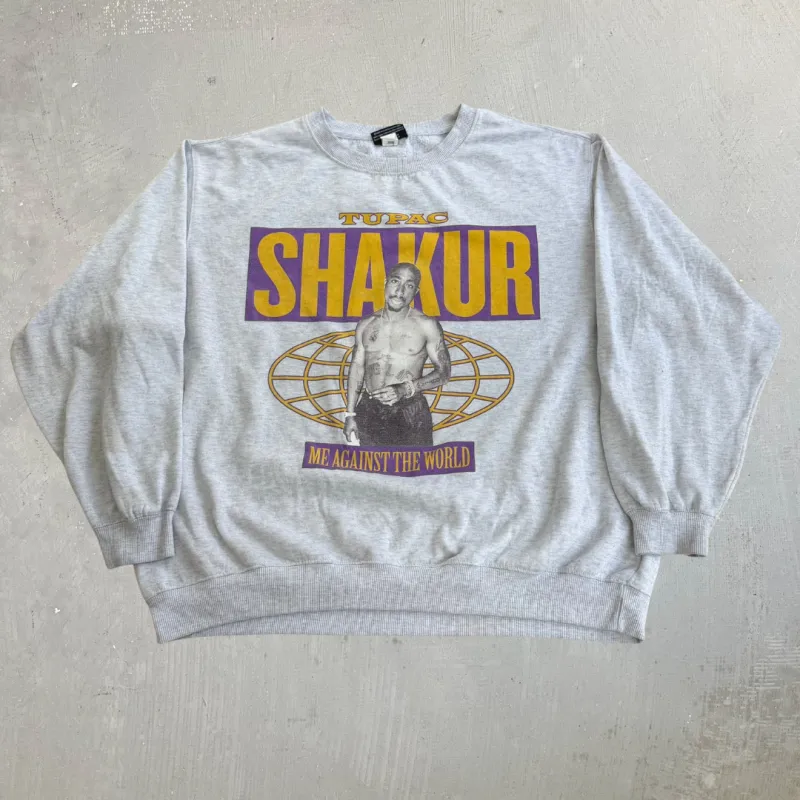 J- Tupac Shakur Me Against The World Picture & Text Crewneck - L made by HG Vintage