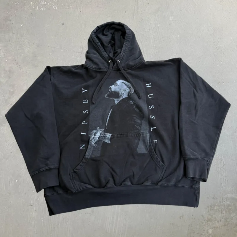 J- Nipsey Hustle Picture Graphic Hoodie - 2XL made by HG Vintage