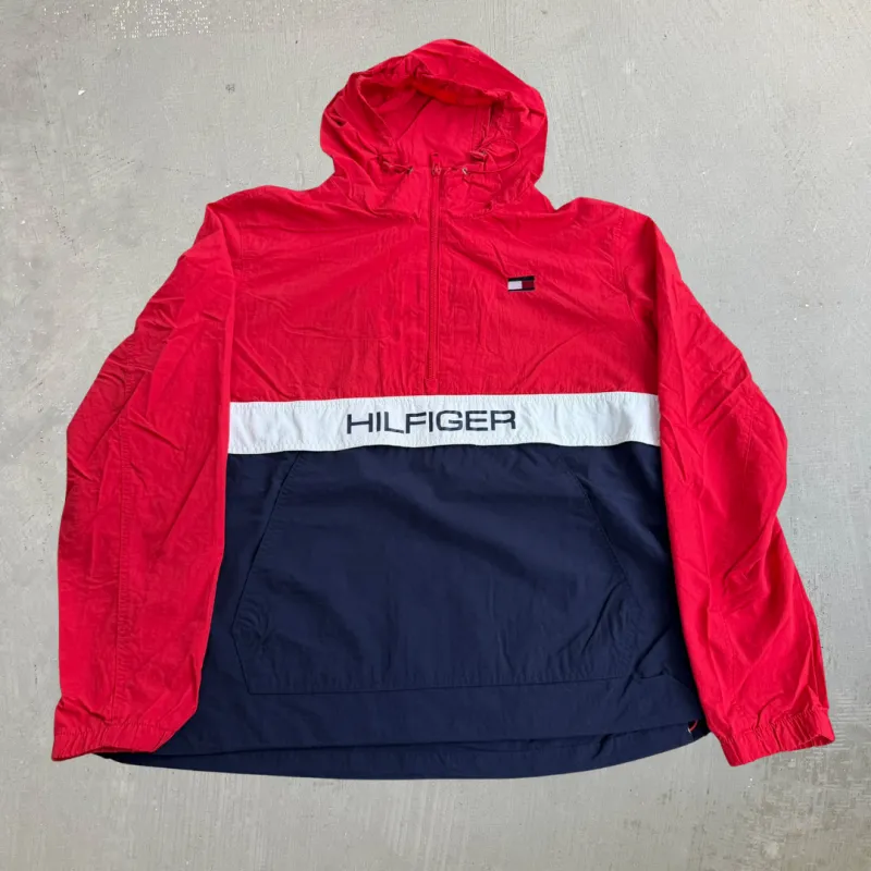 J- Vintage Tommy Hilfiger Color Block Lightweight Pull Over Anorak Jacket - XL made by HG Vintage