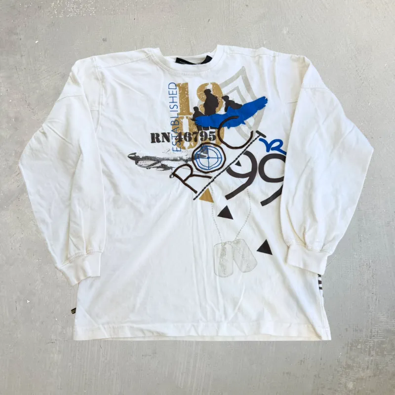 J- Vintage Rocawear Soldiers & Dog Tags Graphic Long Sleeve Tee - L made by HG Vintage