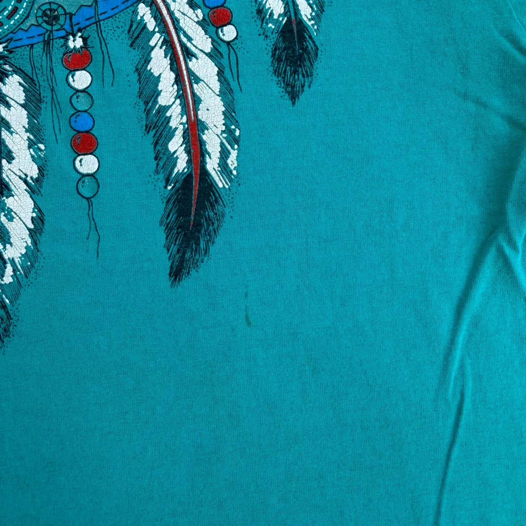 J- Vintage Pearls & Feather Necklace Graphic Single Stitch Tee - L sold by HG Vintage product image thumbnail 5