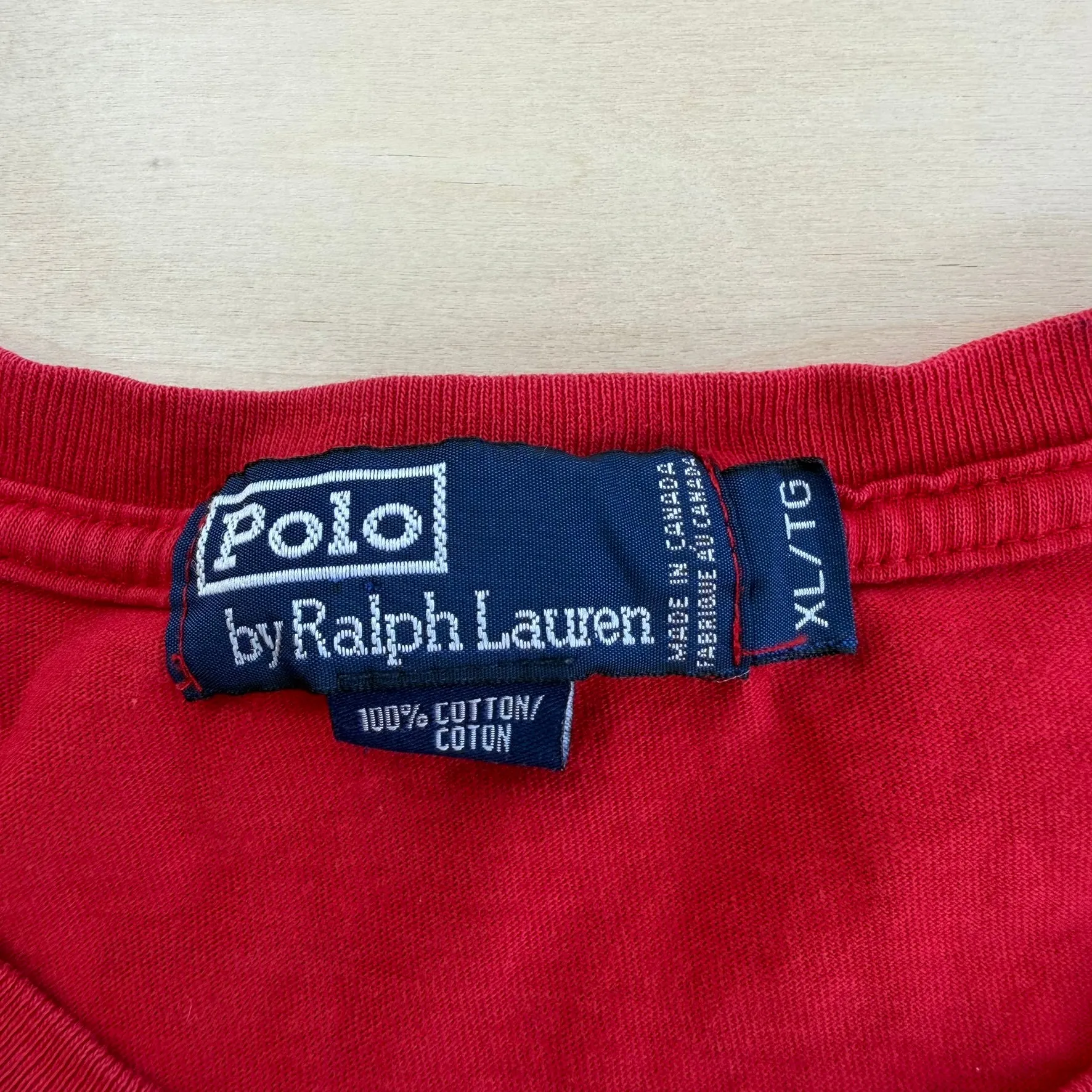 J- Vintage 90s Polo RL Embroidered Logo Made In Canada Tee - XL sold by HG Vintage product image thumbnail 4