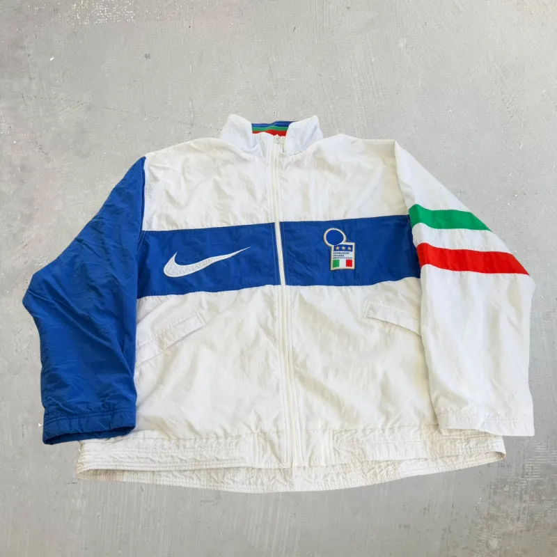 J- Vintage 90s Nike Italy National Football Team Training Lightweight Jacket - XL made by HG Vintage