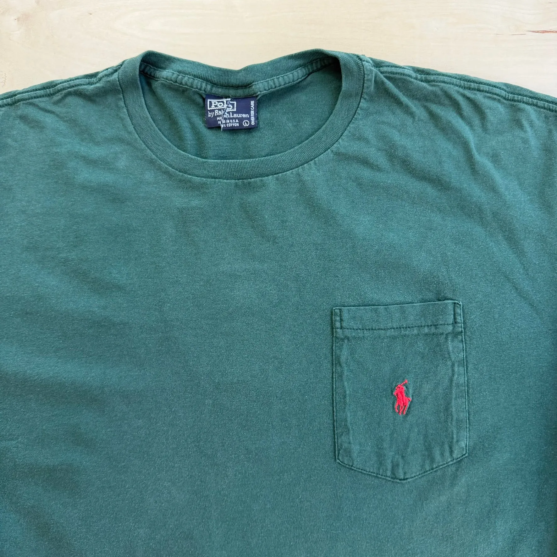J- Vintage Polo RL Embroidered Logo Made In USA Single Stitch Pocket Long Sleeve Tee - L sold by HG Vintage product image thumbnail 2