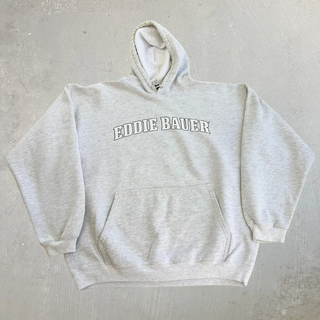 J- Vintage Eddie Bauer Text Made In USA Hoodie - L sold by HG Vintage