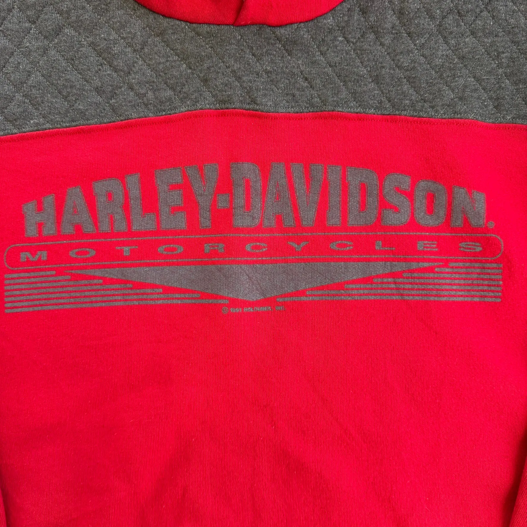 J- Vintage '91 Harley Davidson Motorcycle Text Made In USA Lee Tag Pullover Hoodie - M sold by HG Vintage product image thumbnail 2