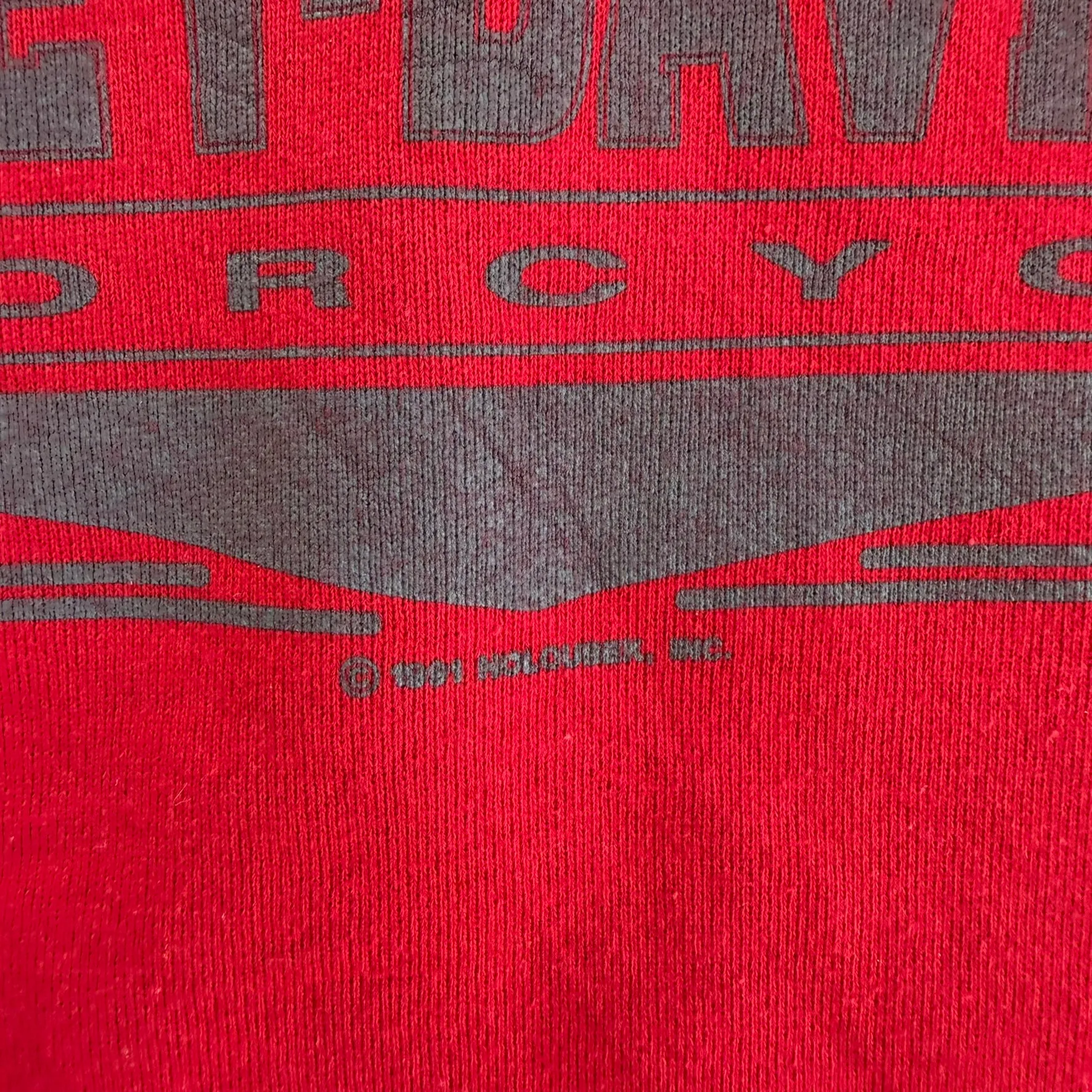 J- Vintage '91 Harley Davidson Motorcycle Text Made In USA Lee Tag Pullover Hoodie - M sold by HG Vintage product image thumbnail 3