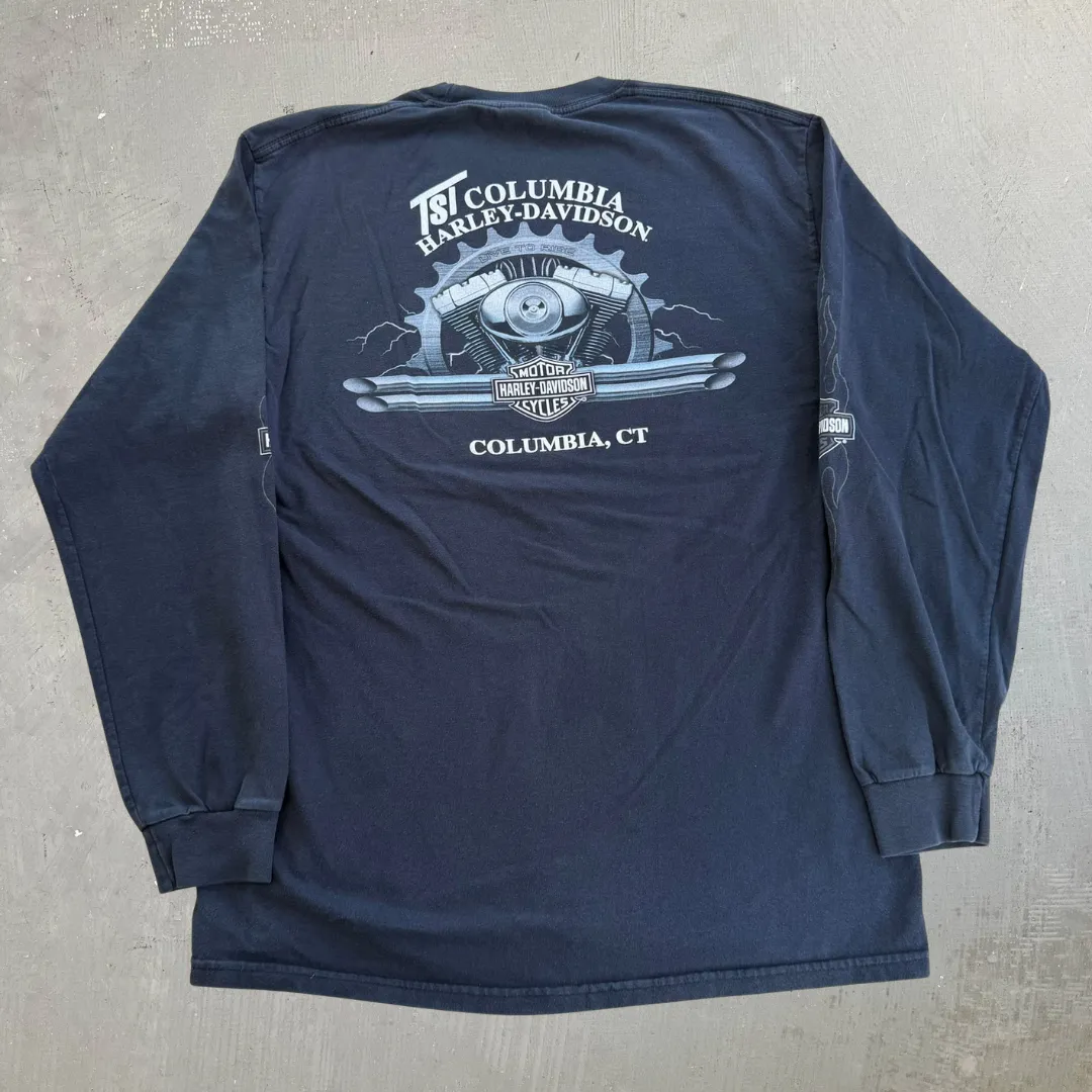 J- Vintage '07 Harley Davidson Columbus Ct Graphic & Text Long Sleeve Tee - L sold by HG Vintage product image thumbnail 3