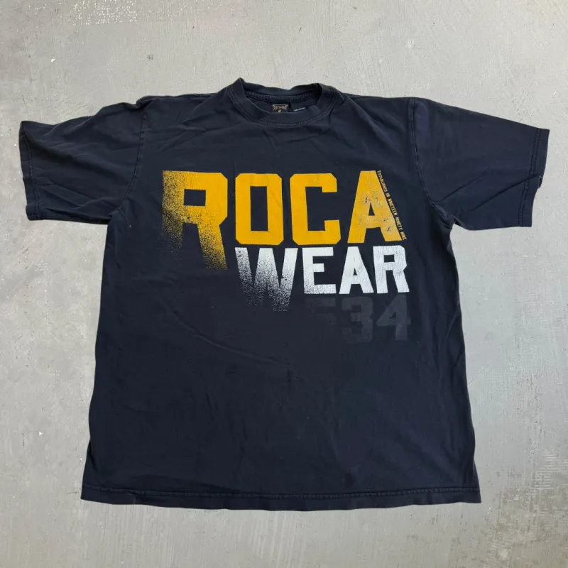 J- Vintage 90s Rocawear Text Graphic Tee - L made by HG Vintage