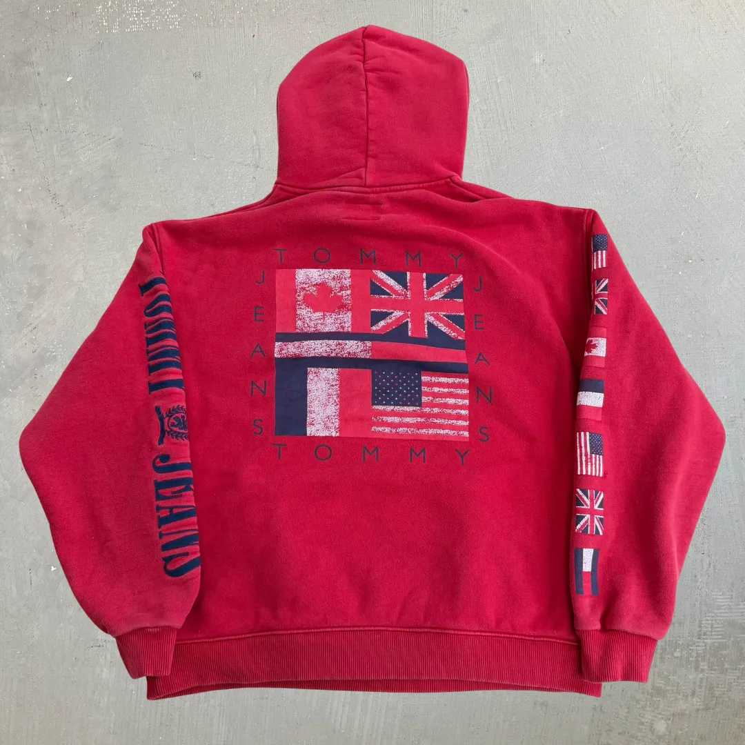 J- Vintage 90s Tommy Hilfiger Jeans Embroidered Text & Logo Hoodie - L sold by HG Vintage product image thumbnail 5