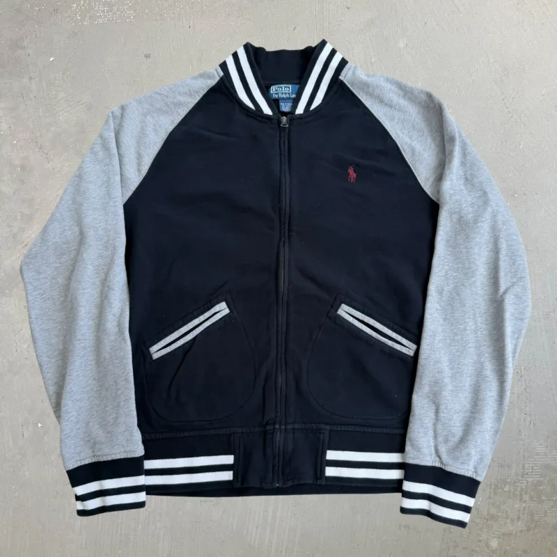 J- Vintage 90s Polo RL Embroidered Logo Zip Up Sweatshirt Track Jacket - L made by HG Vintage