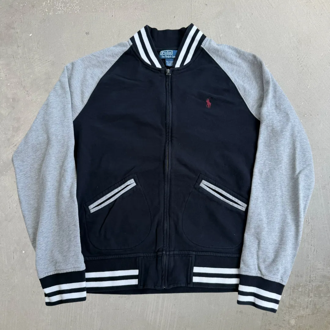 J- Vintage 90s Polo RL Embroidered Logo Zip Up Sweatshirt Track Jacket - L sold by HG Vintage