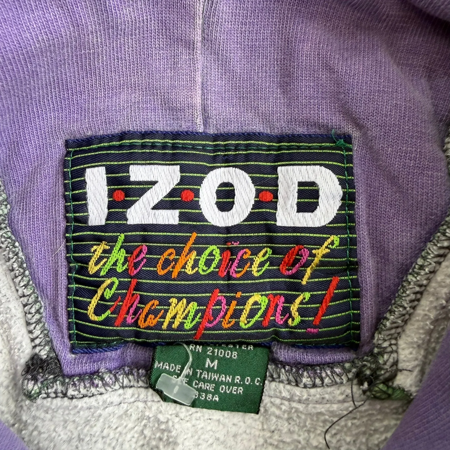 J- Vintage 90s Izod Embroidered Text Choice Of Champions Anorak Pullover Hoodie - M sold by HG Vintage product image thumbnail 4