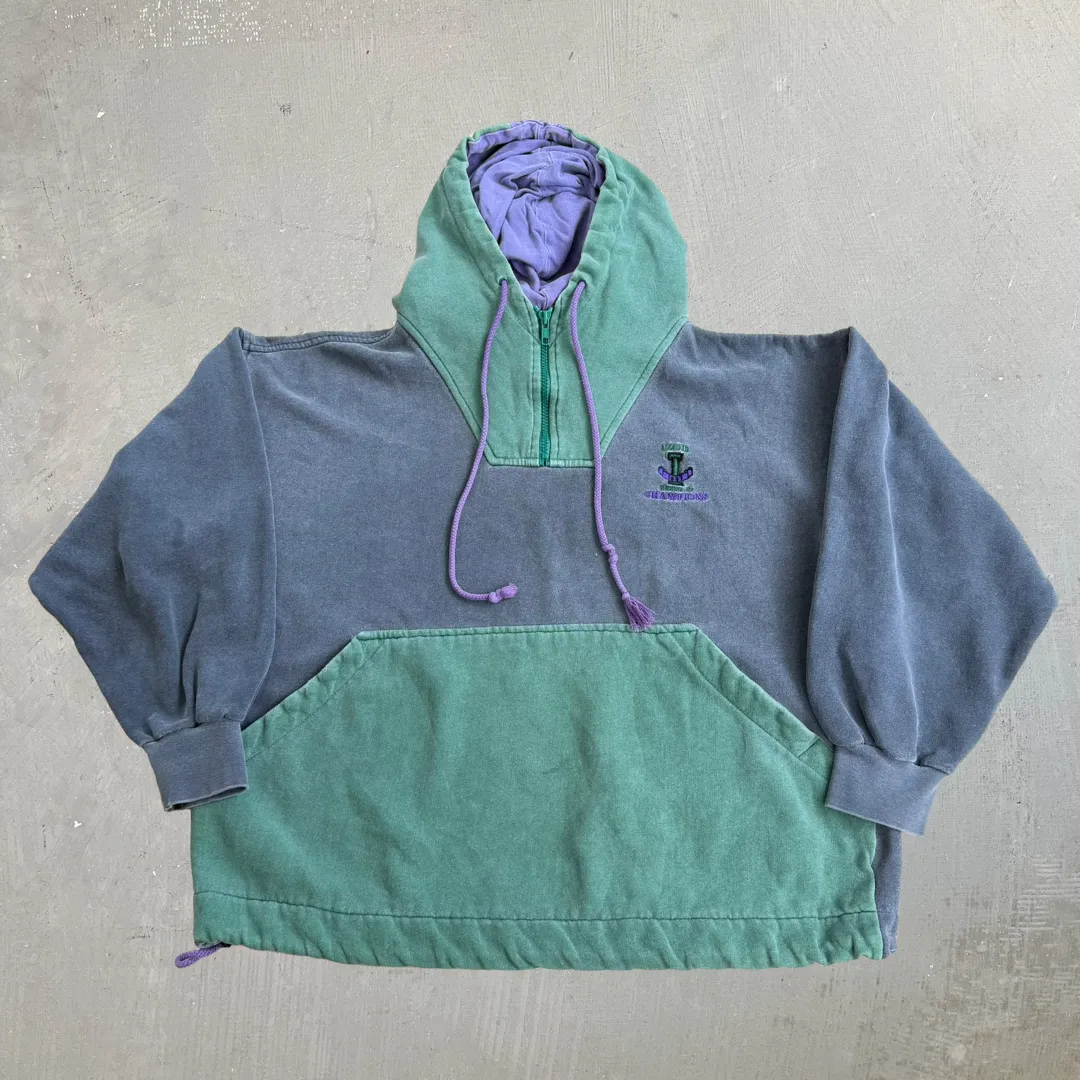 J- Vintage 90s Izod Embroidered Text Choice Of Champions Anorak Pullover Hoodie - M sold by HG Vintage