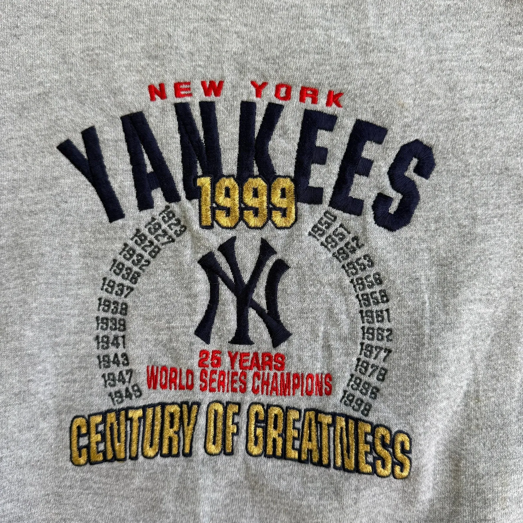 J- Vintage '99 New York Yankees MLB Century Of Greatness Embroidered Crewneck - L sold by HG Vintage product image thumbnail 2