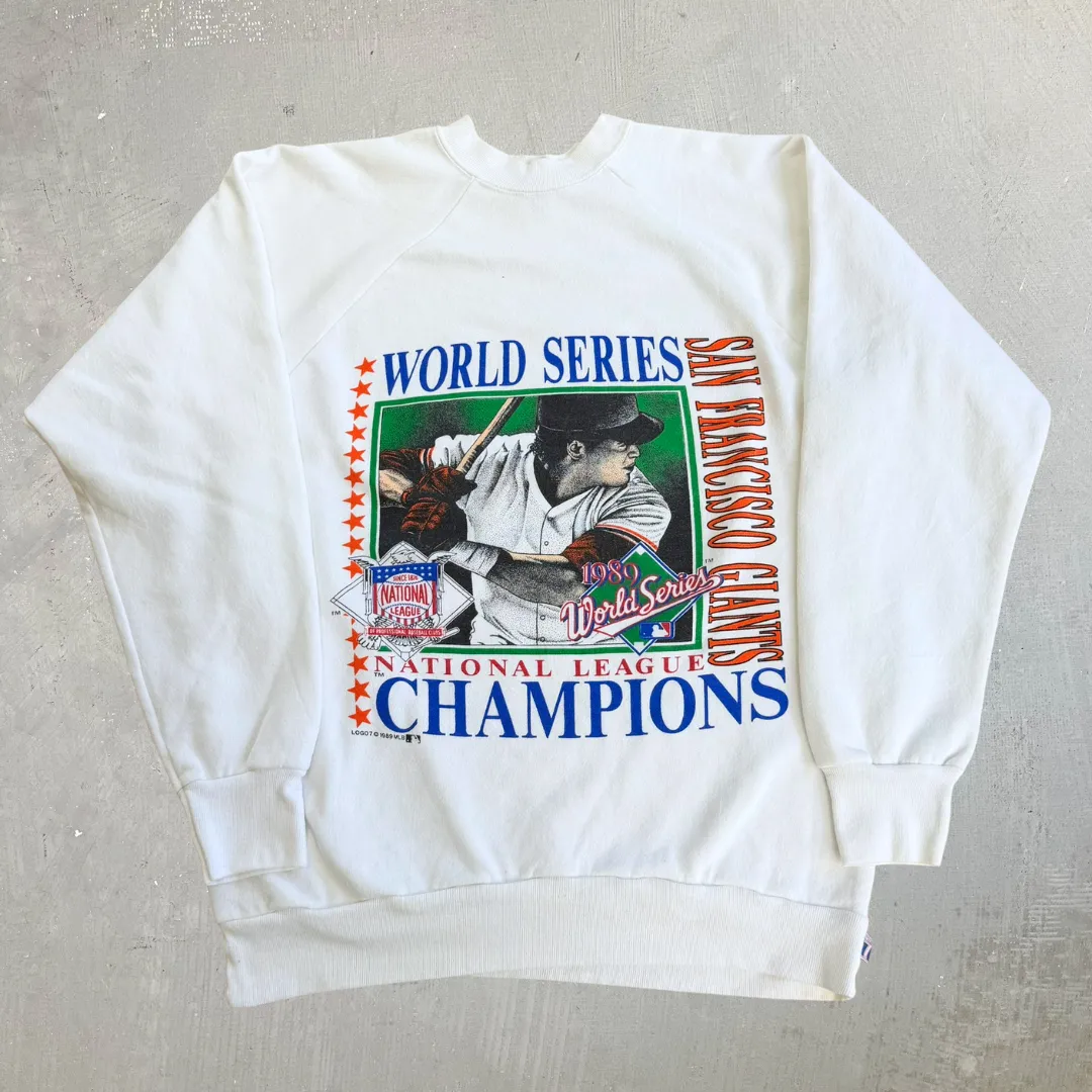 J- Vintage '89 San Francisco Giants MLB World Series Champions Graphic Logo 7 Made In USA Crewneck - XL (fits L) sold by HG Vintage