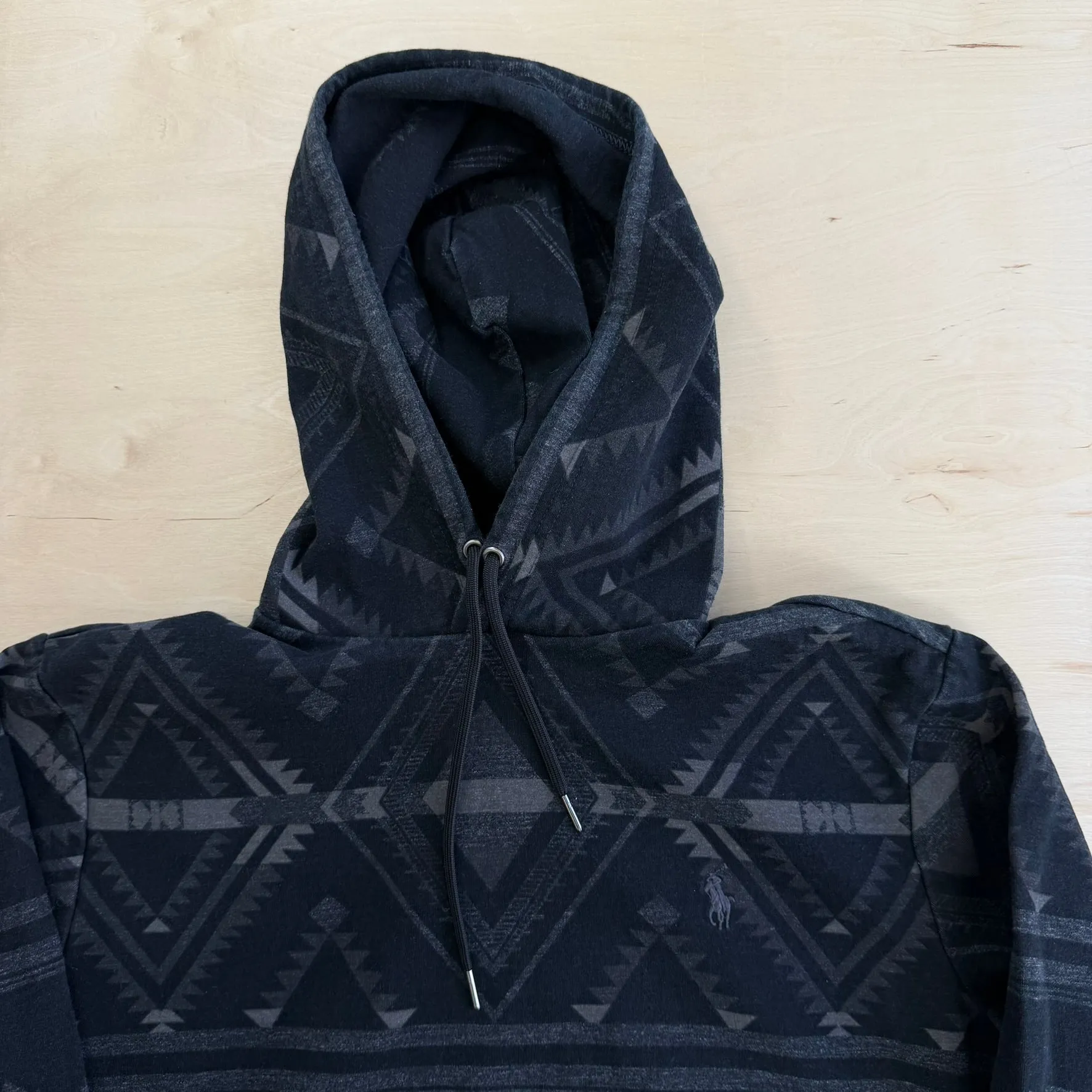 J- 2010s Polo RL Embroidered Logo & All Over Print Patterned Hoodie - M sold by HG Vintage product image thumbnail 2