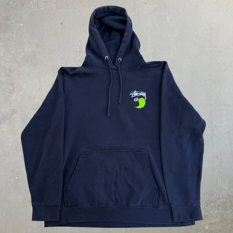 J- Vintage Stussy Ying Yang 8 Ball Graphic Made In USA Hoodie - L made by HG Vintage