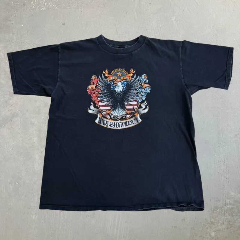 J- Vintage '98 Harley Davidson Temple Texas Graphic Made In USA Single Stitch Tee - XL made by Harley-Davidson