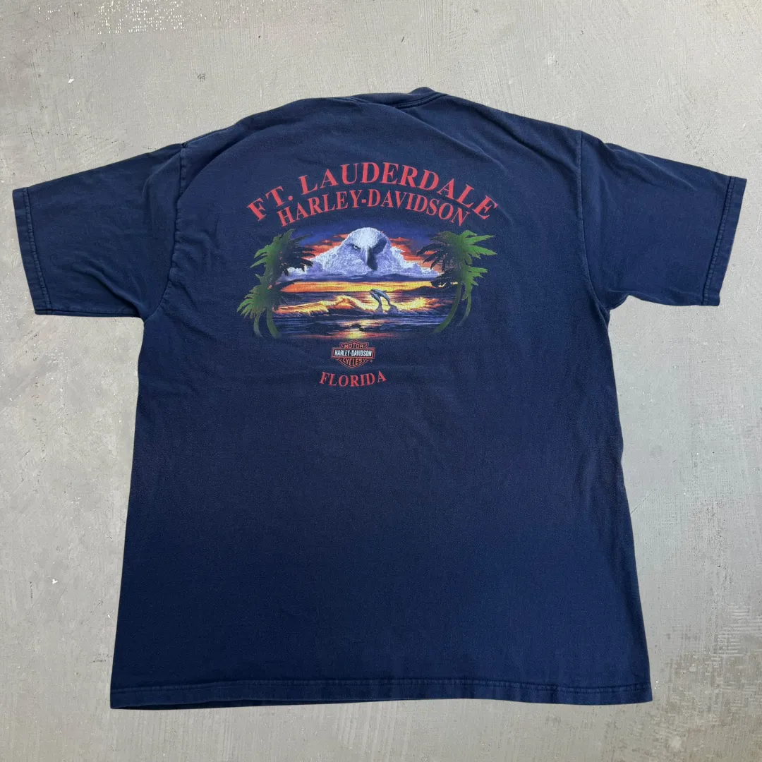 J- Vintage '00 Harley Davidson Ft Lauderdale Florida Graphic Made In USA Tee - XL sold by HG Vintage product image thumbnail 3