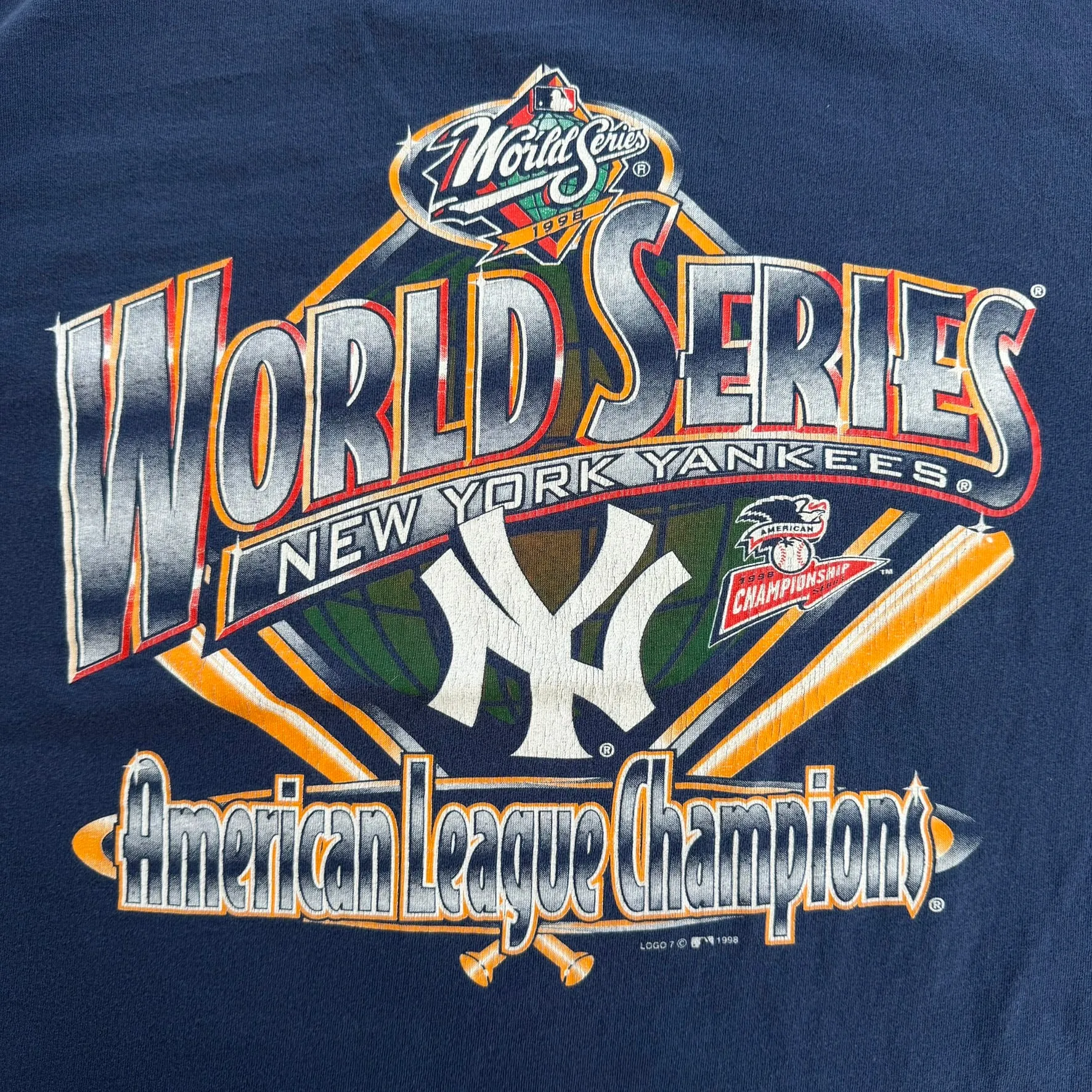 J- Vintage '98 New York Yankees MLB American League Champions Graphic Logo 7 Tee - XL sold by HG Vintage product image thumbnail 2