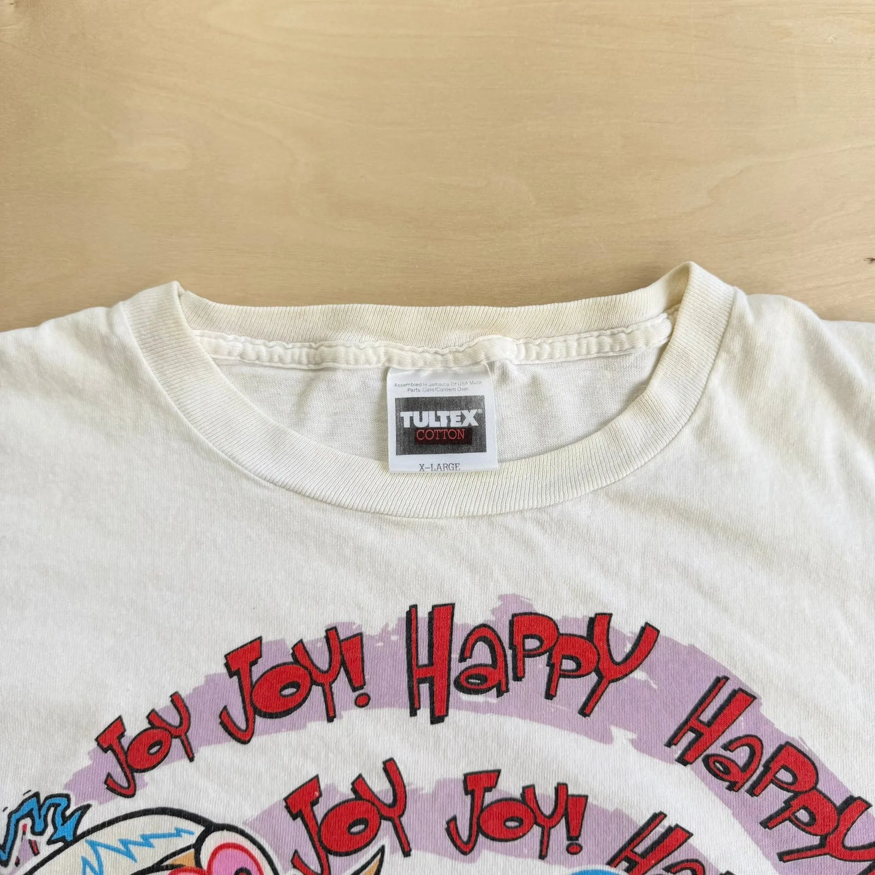 J- Vintage '92 The Ren & Stimpy Show Happy Joy Graphic Single Stitch Tee - XL sold by HG Vintage product image thumbnail 5