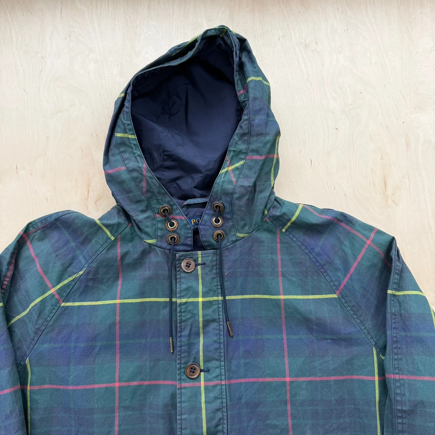J- Vintage 90s Polo RL Co. All Over Plaid Hooded Rain Jacket - M sold by HG Vintage product image thumbnail 2