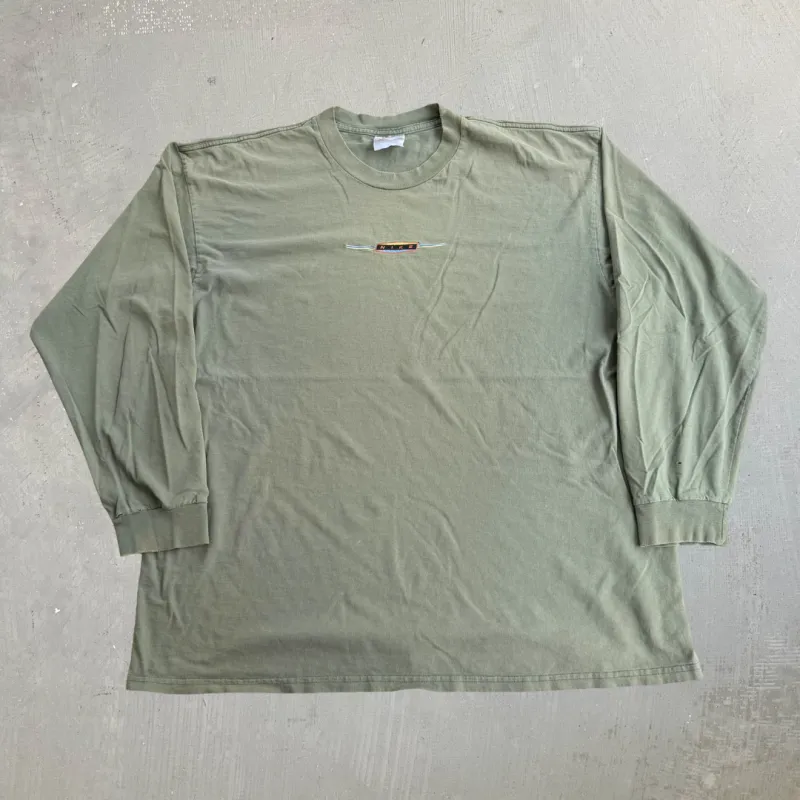 J- Vintage 90s Nike Embroidered Text Graphic Long Sleeve Tee - XL made by HG Vintage