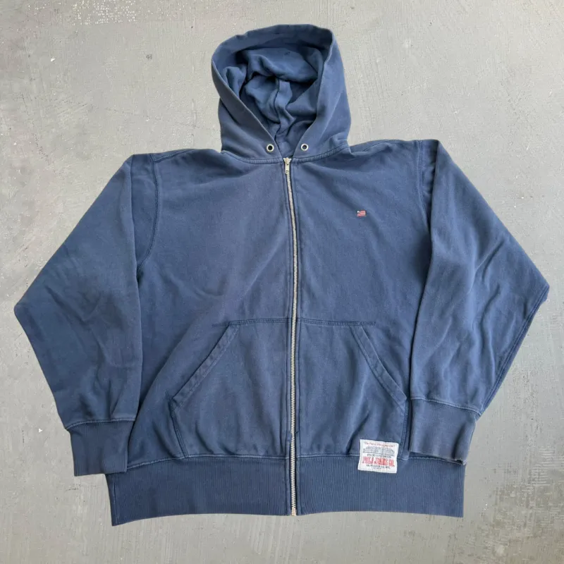 J- Vintage Polo Jeans Ralph Lauren Embroidered Logo Zip Up Hoodie - L made by HG Vintage