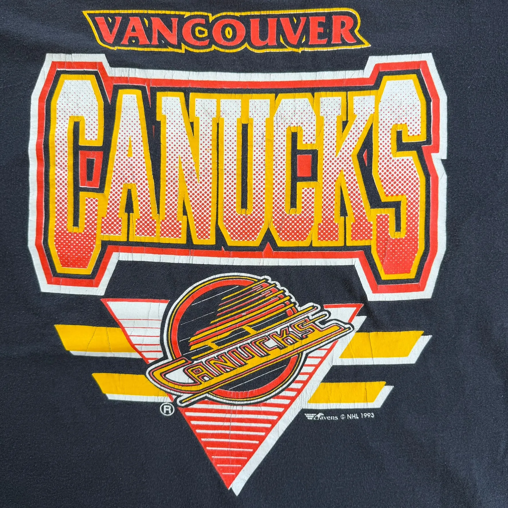 J- Vintage '93 Vancouver Canucks NHL Logo Text & Graphic Single Stitch Tee - L sold by HG Vintage product image thumbnail 2