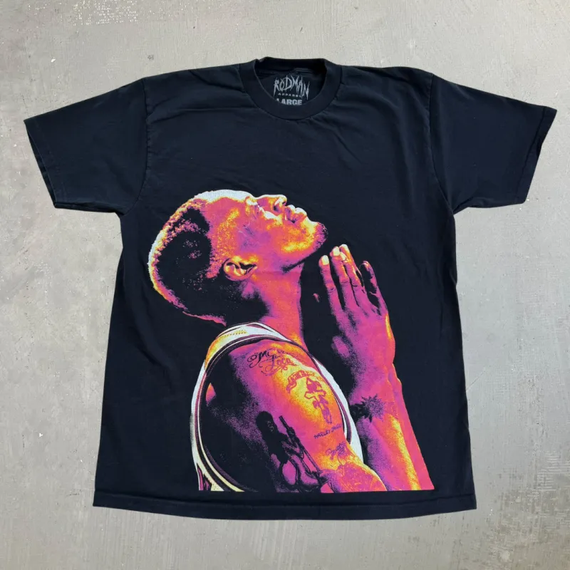 J- Dennis Rodman Apparel Looking Up Picture Tee - L made by HG Vintage