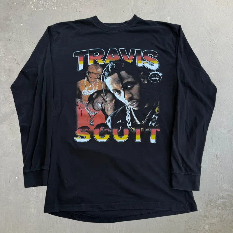 J- '23 Travis Scott Circus Maximus Tour Picture Graphic Long Sleeve Tee - L made by HG Vintage