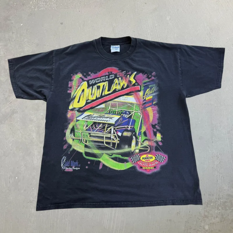 J- Vintage '01 World Of Outlaws Pennzoil Series Racing Graphic Tee - XL made by Nascar