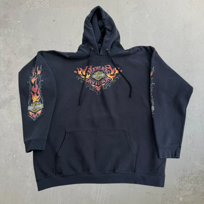 J- Vintage '02 Harley Davidson Kane's Kelowna BC Graphic Hoodie - XL made by Harley-Davidson