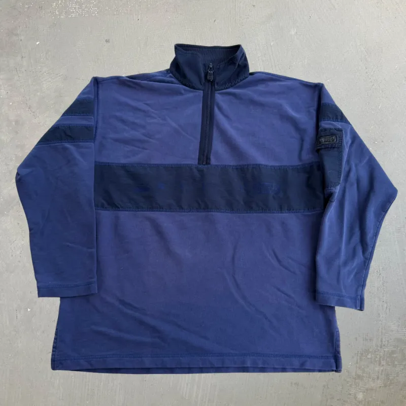 J- Vintage Nautica Marine Denim Co. Quarter Zip Crewneck - L made by HG Vintage