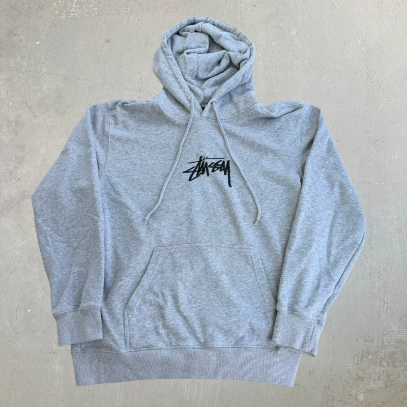 J- Vintage Stussy Embroidered Cursive Text Hoodie - M made by HG Vintage