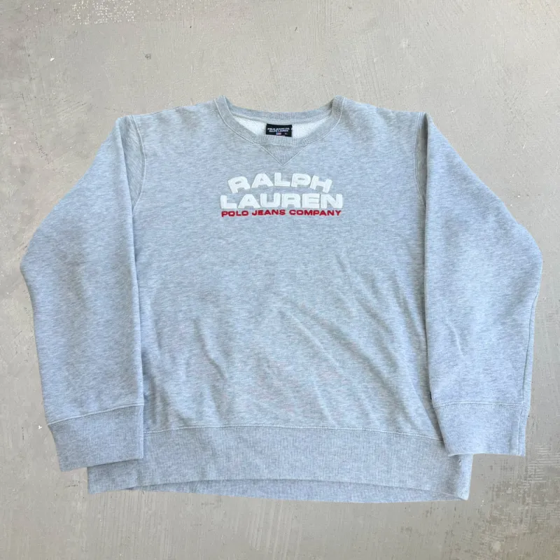 J- Vintage Polo Jeans RL Embroidered Logo & Text Crewneck - XL made by HG Vintage
