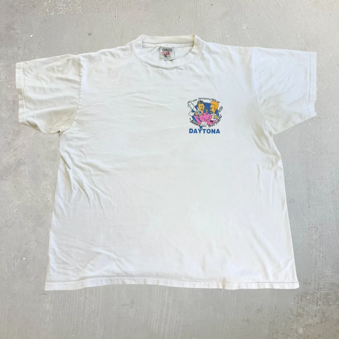 J- Vintage '94 The Adventures Of Beavis & Butthead Daytona Spring Break Graphic Single Stitch Tee - XL sold by HG Vintage