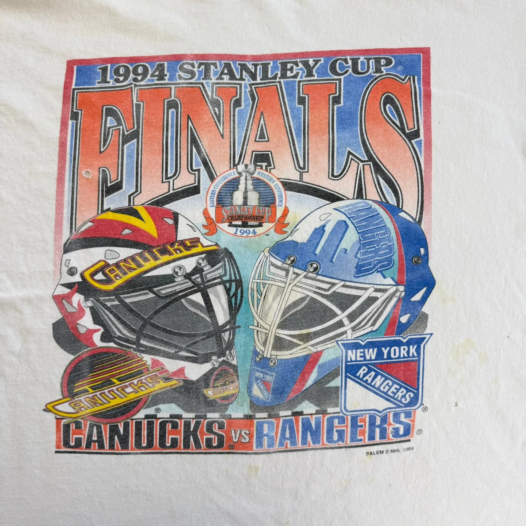 J- Vintage '94 NHL Stanley Cup Finals Canucks Vs Rangers Graphic Single Stitch Tee - XL sold by HG Vintage product image thumbnail 2