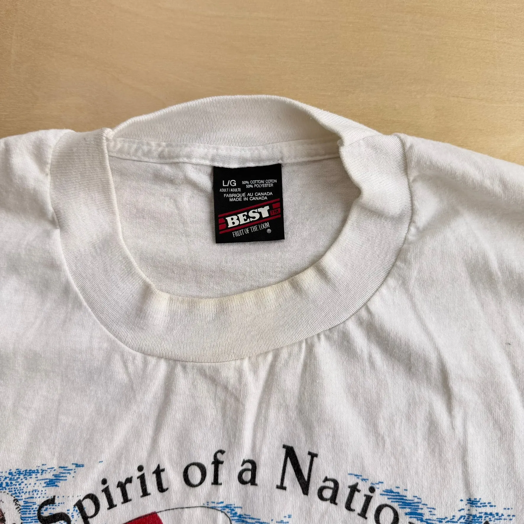 J- Vintage 90s Canada Spirit Of A Nation Graphic Made In Canada Single Stitch Tee - L sold by HG Vintage product image thumbnail 4