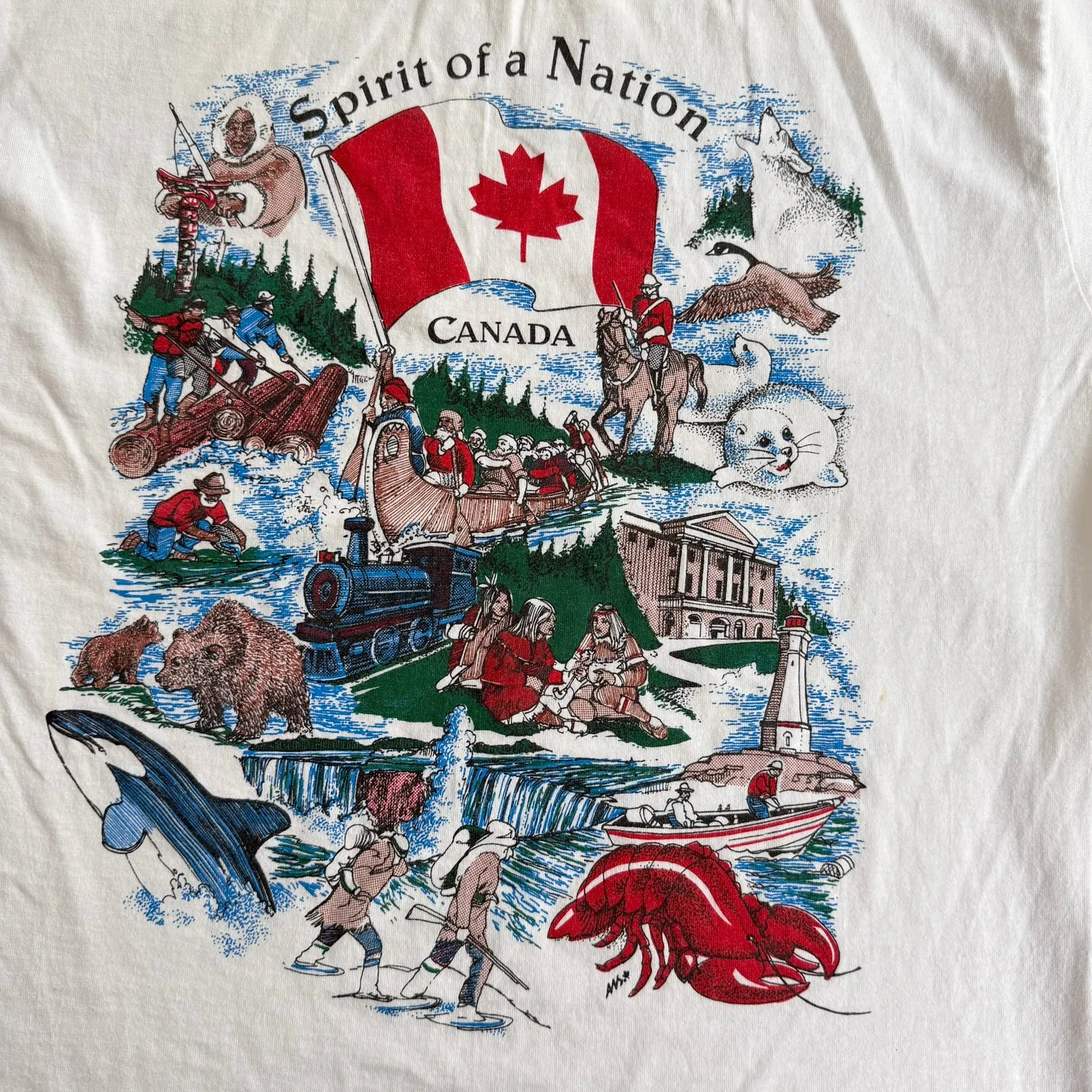 J- Vintage 90s Canada Spirit Of A Nation Graphic Made In Canada Single Stitch Tee - L sold by HG Vintage product image thumbnail 2