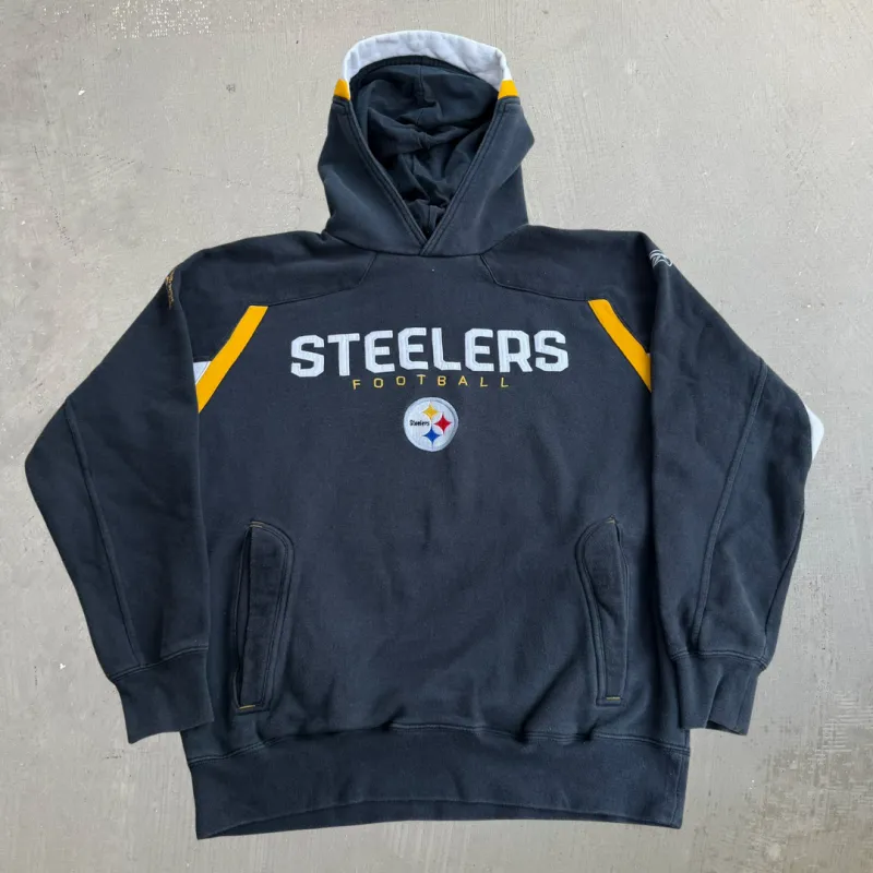 J- Vintage Pittsburgh Steelers NFL Reebok Embroidered Logo Graphic Hoodie - S made by HG Vintage