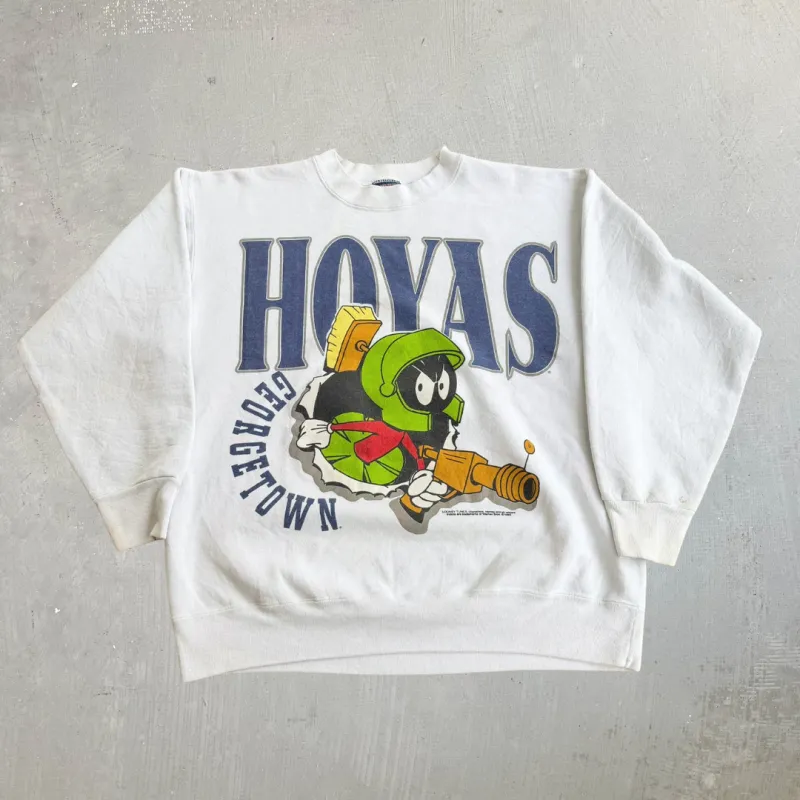 J- Vintage '93 Georgetown Hoyas Marvin The Martian Looney Tunes Graphic Made In USA Crewneck - L made by HG Vintage