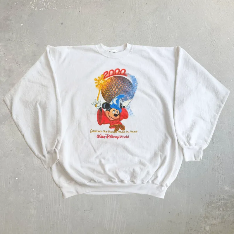 J- Vintage '00 Walt Disney World Mickey New Millennium Celebration Made In USA Crewneck- XL made by HG Vintage