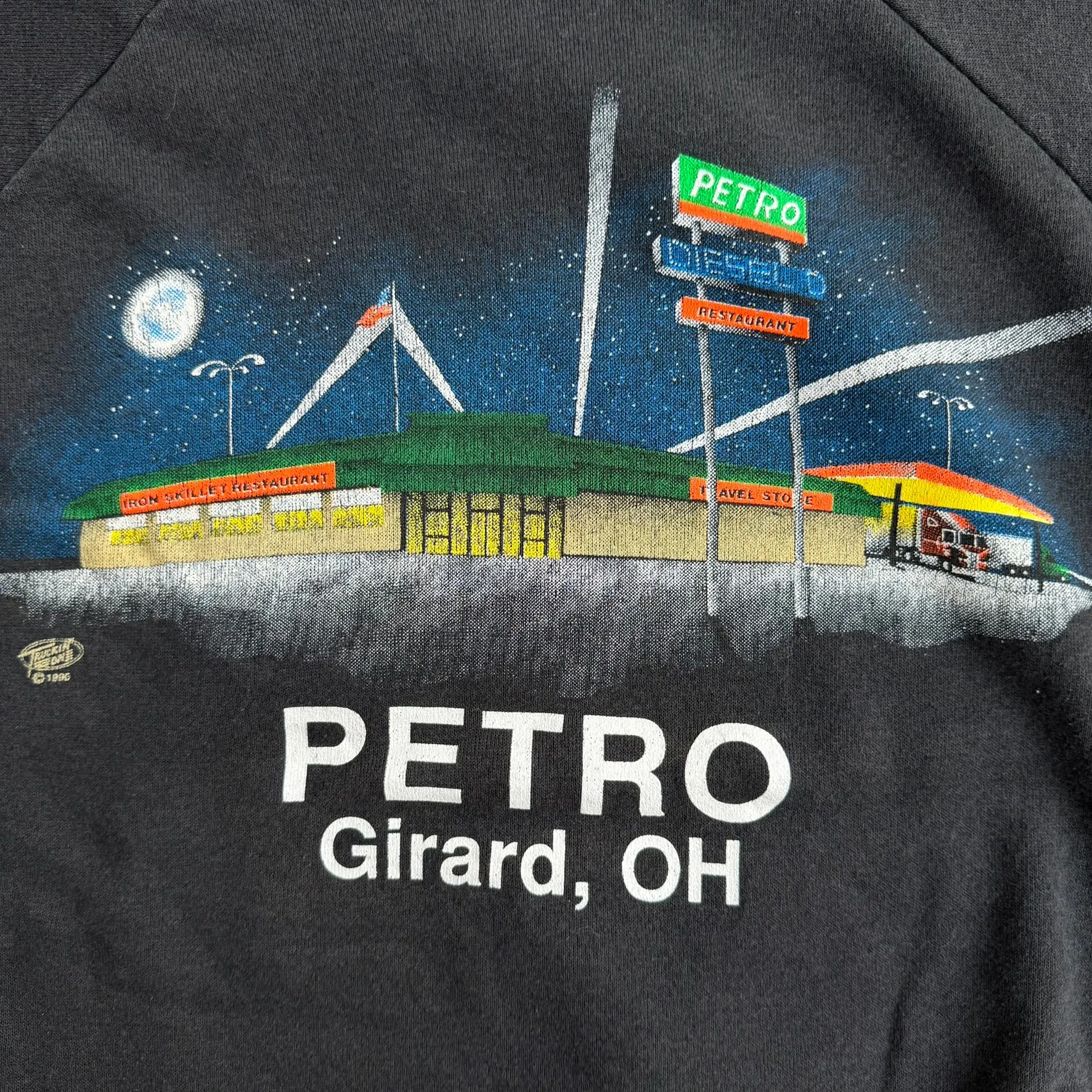 J- Vintage '90 Truckin' On Girard Ohio On The Road Again Graphic & Text Made In USA Crewneck - L sold by HG Vintage product image thumbnail 4