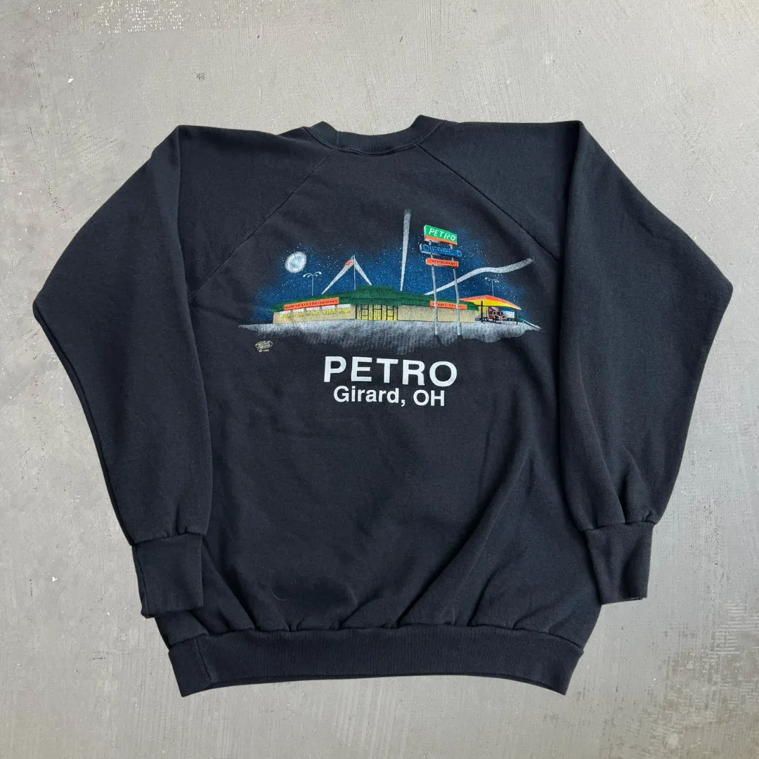 J- Vintage '90 Truckin' On Girard Ohio On The Road Again Graphic & Text Made In USA Crewneck - L sold by HG Vintage product image thumbnail 3