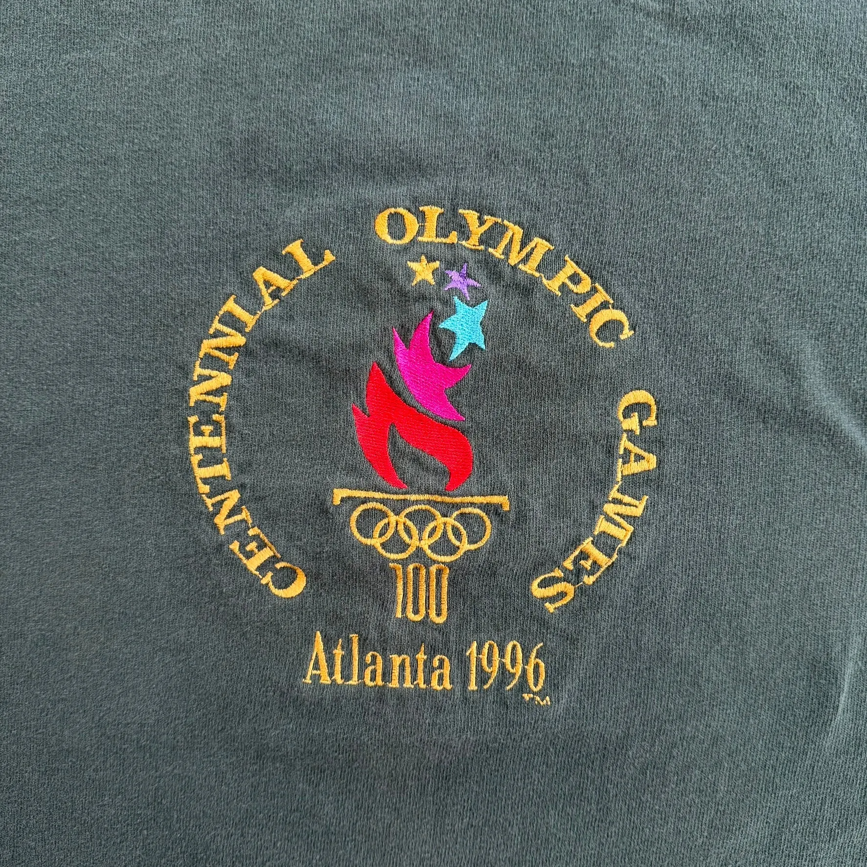 J- Vintage '96 Atlanta Centennial Olympics Embroidered Graphic Champion Made In USA Single Stitch Tee - 2XL sold by HG Vintage product image thumbnail 2