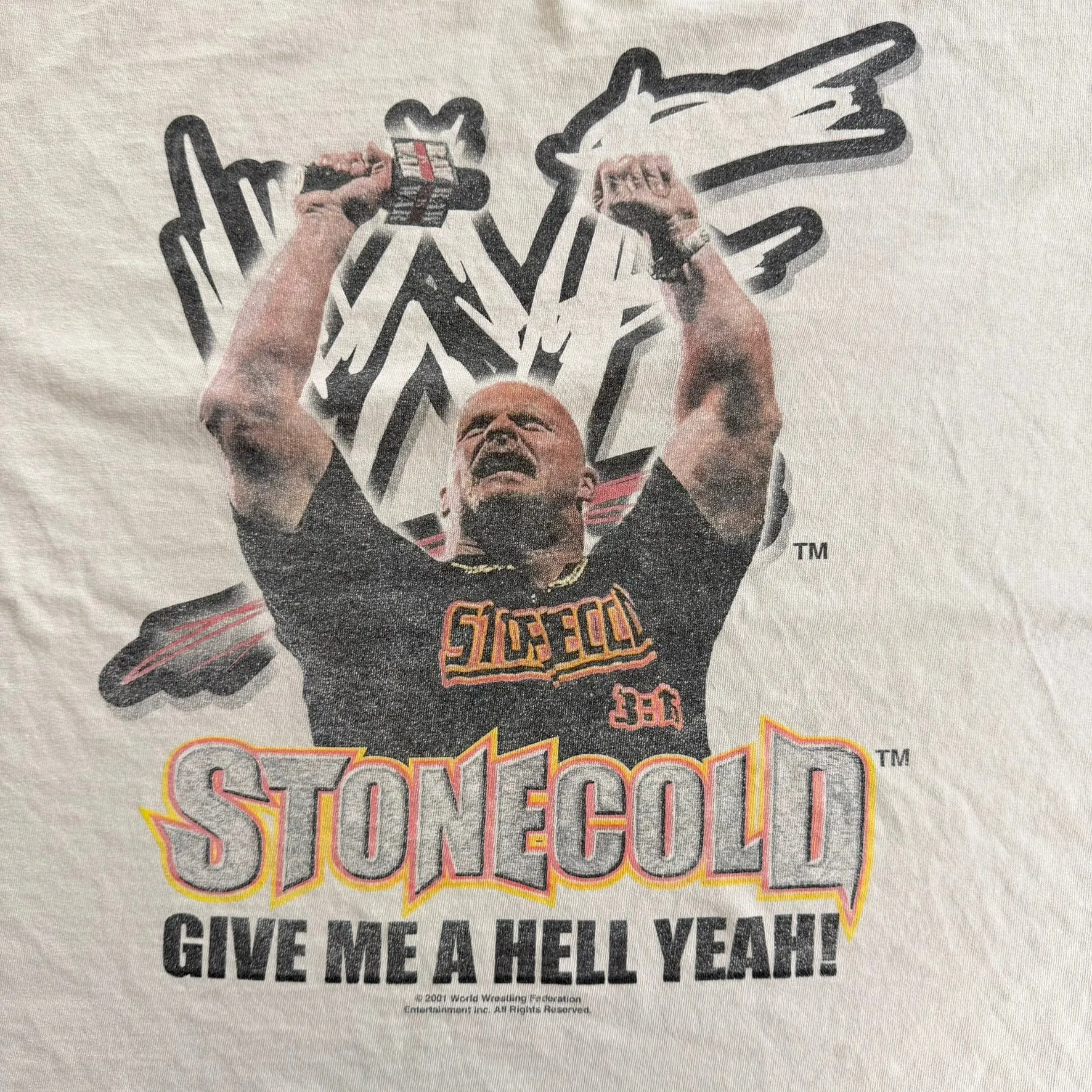 J- Vintage '01 WWE Stone Cold Steve Austin Give Me A Hell Yeah Graphic Tee - XL sold by HG Vintage product image thumbnail 2