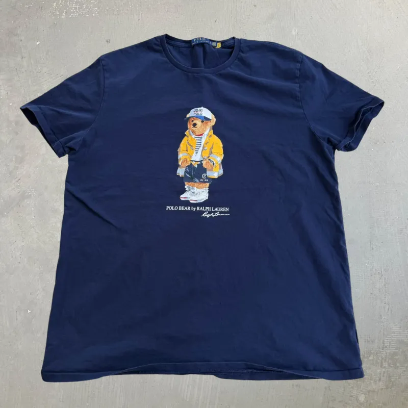 J- Vintage Polo RL Polo Bear Graphic & Text Tee - XL made by HG Vintage