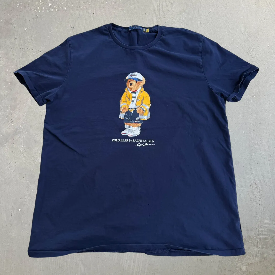 J- Vintage Polo RL Polo Bear Graphic & Text Tee - XL sold by HG Vintage